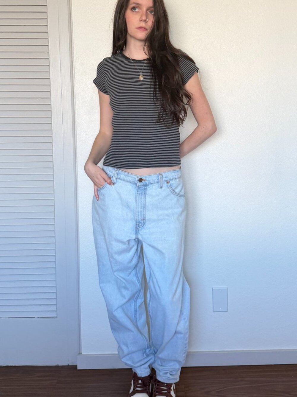 90s Levis Baggy Jeans (34) blue denim vintage 550s light wash tapered leg skater